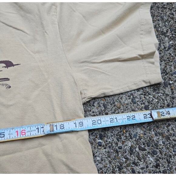 Vtg Y2K Reef Multi Logo Surf Skate T Shirt Tan Size Medium Mallcore Billabong - Picture 3 of 4